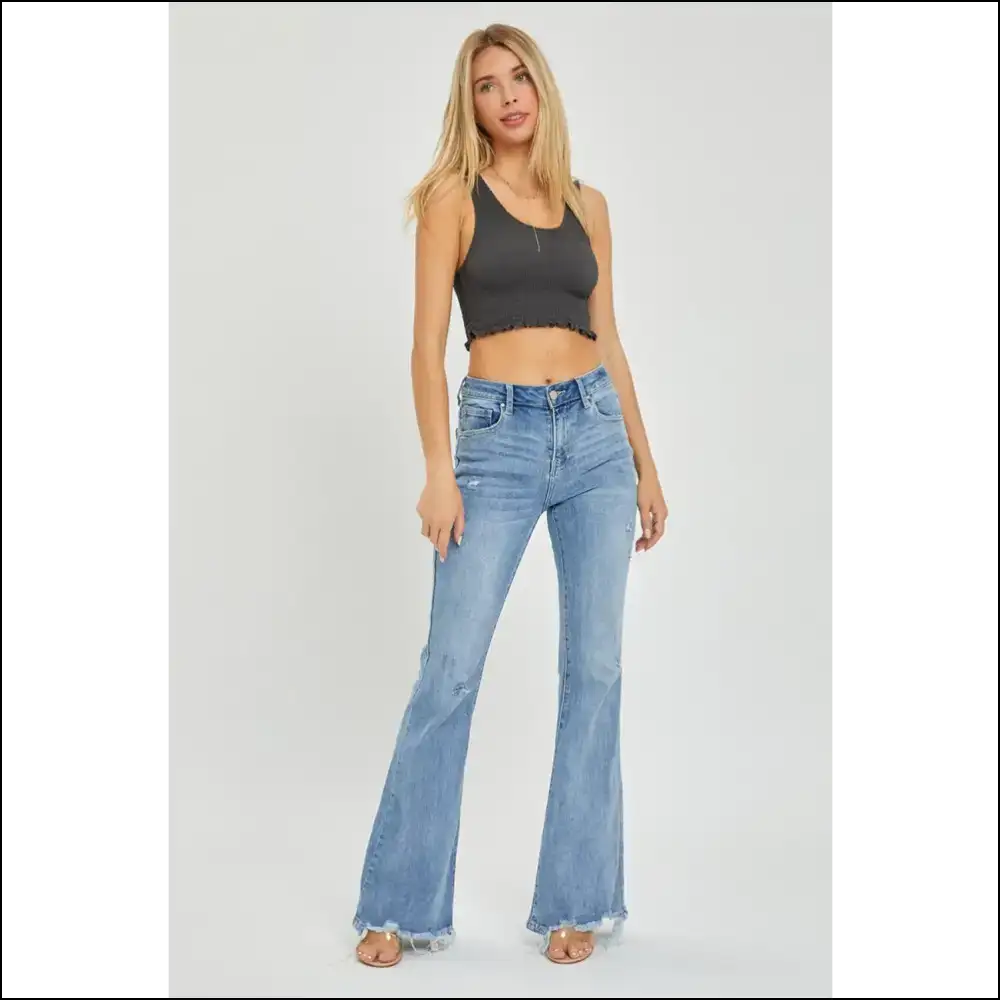 Flare Up your Style: Risen High Rise for Fashionable Misfits 😜✨ - Jeans on Sale Worldwide Shipping