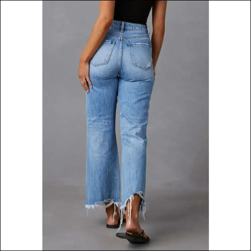 Flaunt it Don’t Taunt It: Needful Things Distressed Raw Hem Jeans! 👖✨ - Jeans on Sale Worldwide Shipping