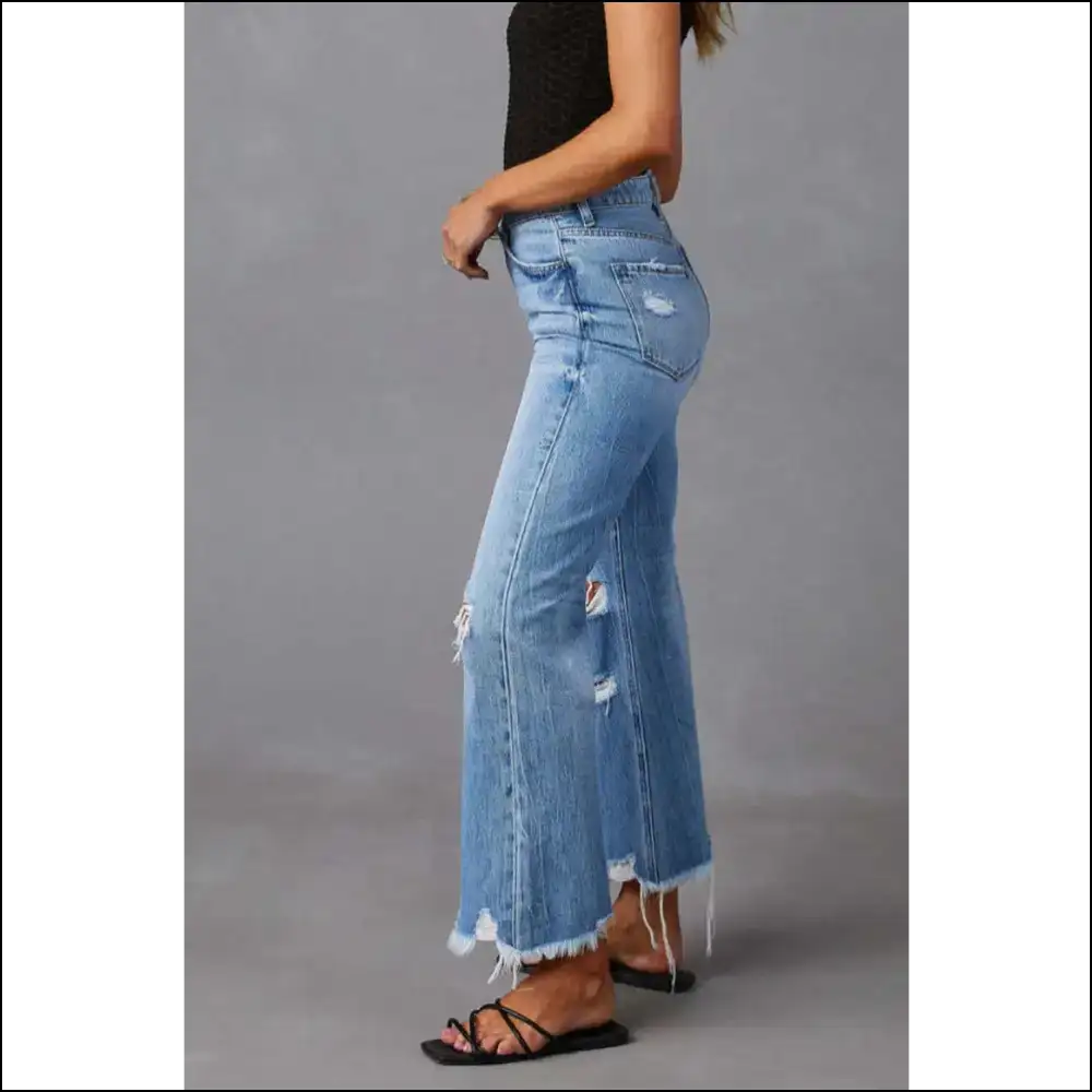 Flaunt it Don’t Taunt It: Needful Things Distressed Raw Hem Jeans! 👖✨ - Jeans on Sale Worldwide Shipping