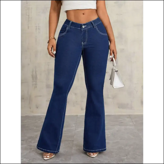 Flaunt it Like you Own in Chic Flare Jeans from Needful Things! 💃✨ - Dark / s - on Sale Worldwide Shipping