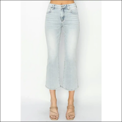 Flaunt it Like you Own in Risen Mid Rise Cropped Flare Jeans 😏👖 - on Sale Worldwide Shipping