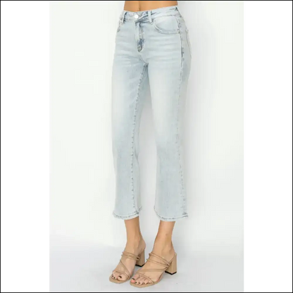 Flaunt it Like you Own in Risen Mid Rise Cropped Flare Jeans 😏👖 - on Sale Worldwide Shipping