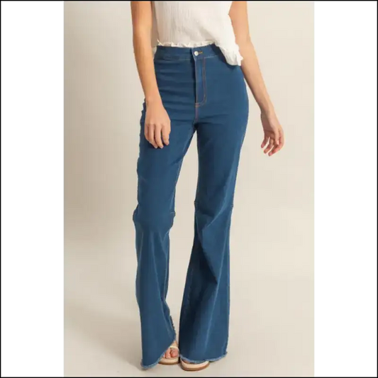 Flaunt it Like you Stole It: Needful Things High-waist Flared Jeans! 😎✨ - Dark / m - Jeans on Sale Worldwide Shipping