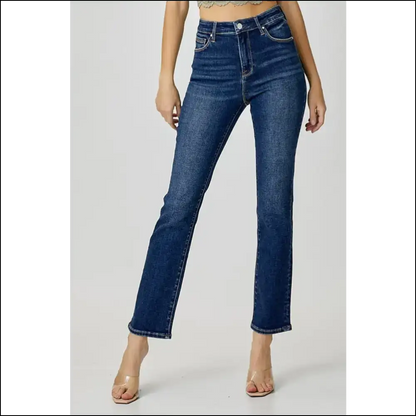 Flaunt your Curves: Needful Things High Waist Straight Jeans are Calling! 😏👖 - Dark / 2xl - on Sale Worldwide Shipping