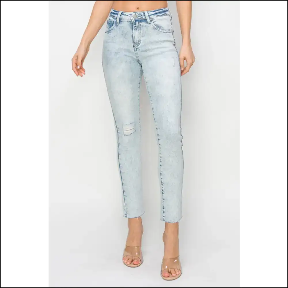 Flaunt your Curves with Risen High Rise Distressed Jeans – Look Fab Feel Bad! 😏 - on Sale Worldwide Shipping