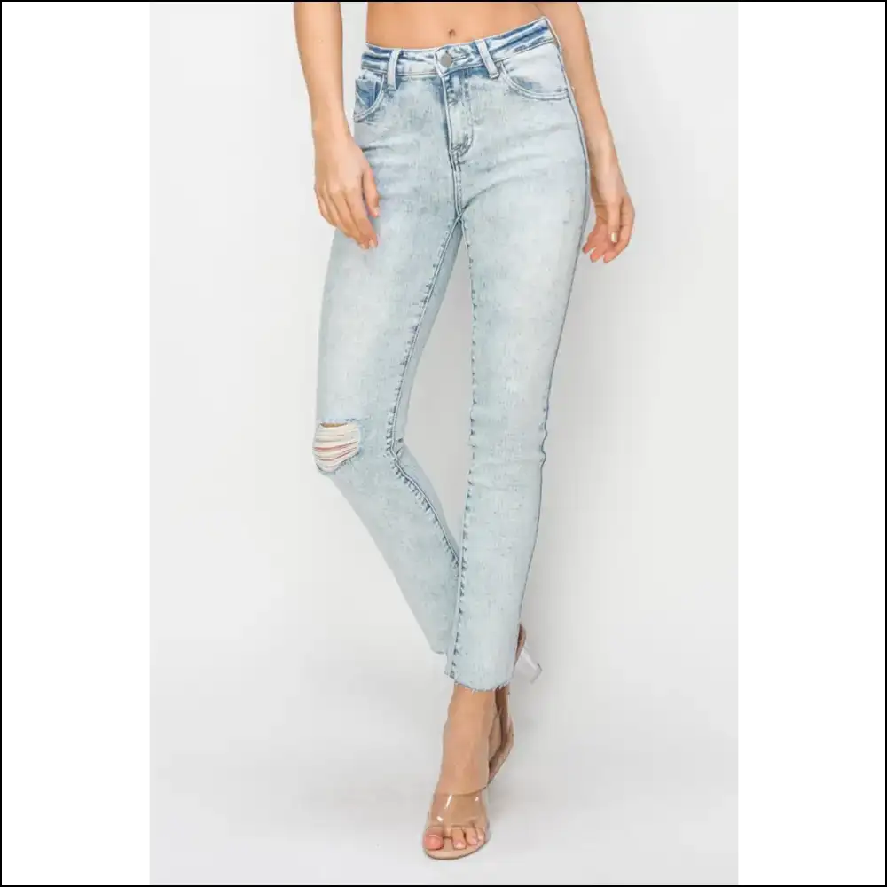 Flaunt your Curves with Risen High Rise Distressed Jeans – Look Fab Feel Bad! 😏 - on Sale Worldwide Shipping