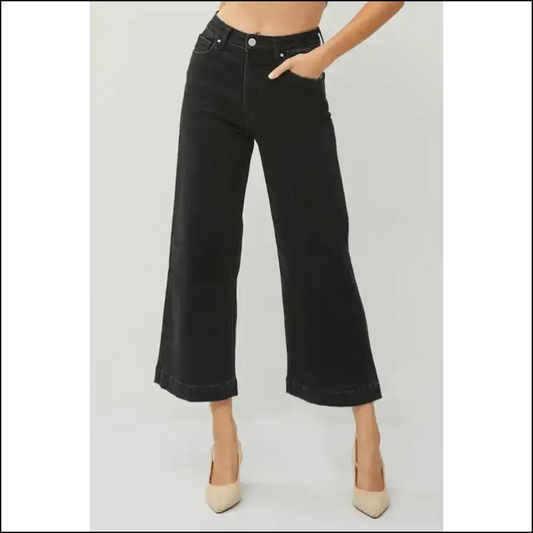 Flaunt your Fabulousness: Needful Things Wide Leg Ankle Jeans for the Win! 🌟 - Black / 1(25) - on Sale Worldwide Shipping