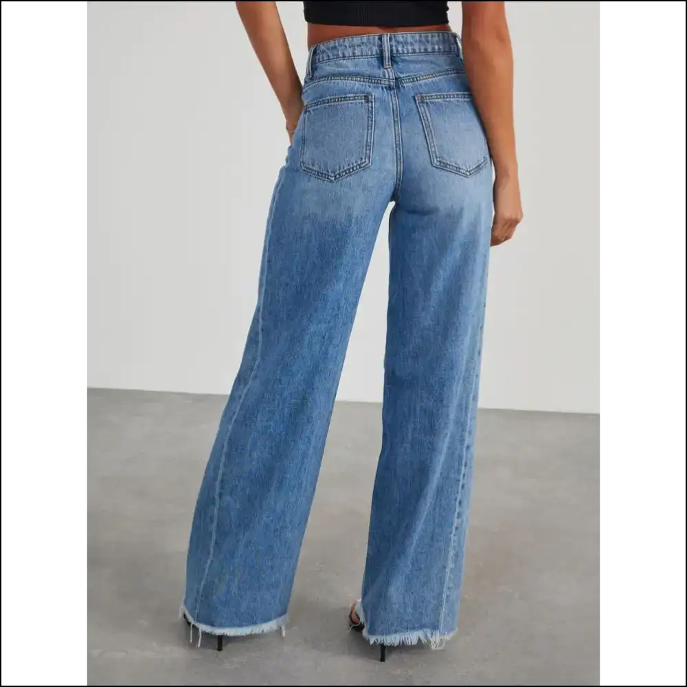 Flaunt your Flaws with Needful Things’ Raw Hem Wide Leg Jeanie Magic! 😂👖 - Jeans on Sale Worldwide Shipping
