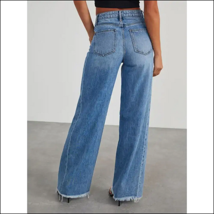 Flaunt your Flaws with Needful Things’ Raw Hem Wide Leg Jeanie Magic! 😂👖 - Jeans on Sale Worldwide Shipping