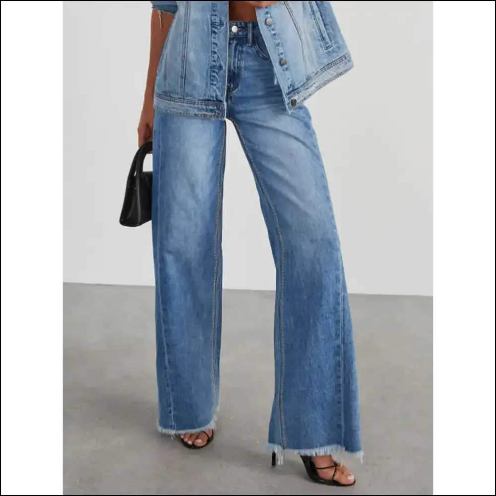Flaunt your Flaws with Needful Things’ Raw Hem Wide Leg Jeanie Magic! 😂👖 - Jeans on Sale Worldwide Shipping