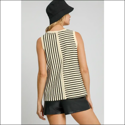 Flirt with Fashion: Umgee Textured Striped Tank Because Boring Sucks! 😜 - Tops on Sale Worldwide Shipping