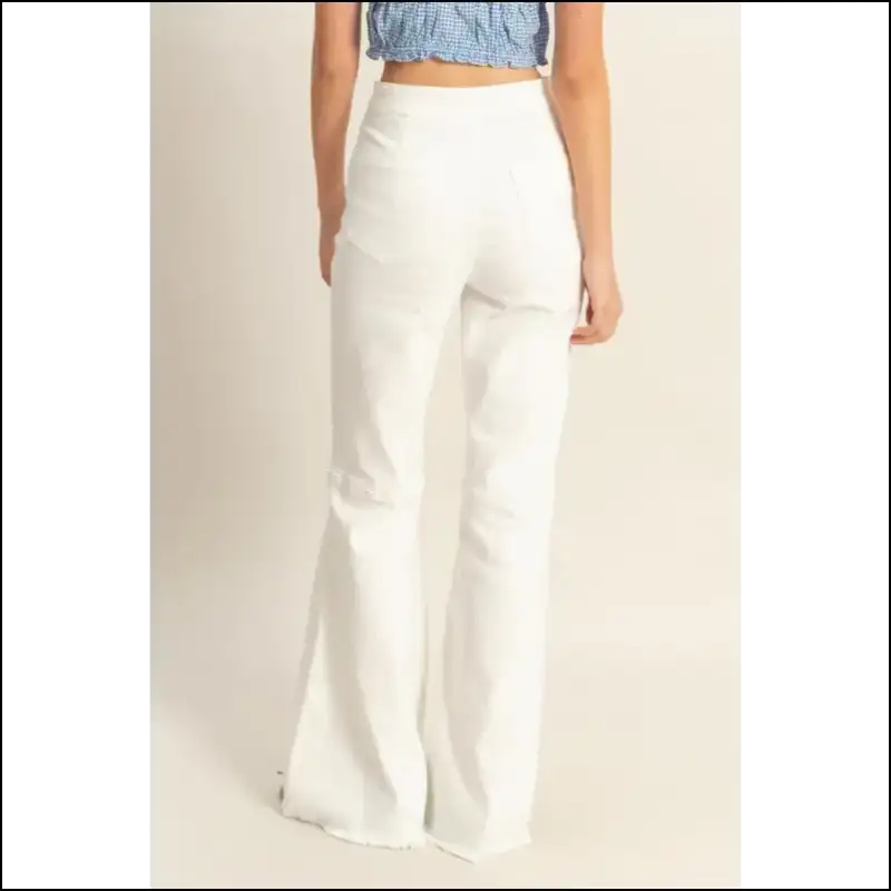 Flirty Flare High-waist Raw Hem: Fabulous & Fierce in Every Stitch! 💃✨ - Jeans on Sale Worldwide Shipping