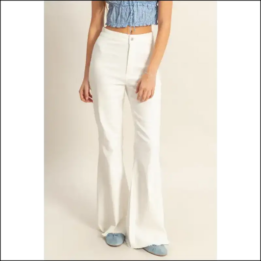 Flirty Flare High-waist Raw Hem: Fabulous & Fierce in Every Stitch! 💃✨ - White / s - Jeans on Sale Worldwide Shipping