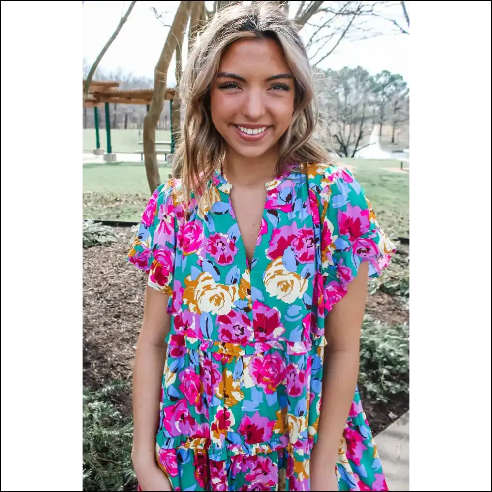 Flirty Green Floral Dress: I’m a Plant! 🪴 Needful Things - Short Dresses on Sale Worldwide Shipping