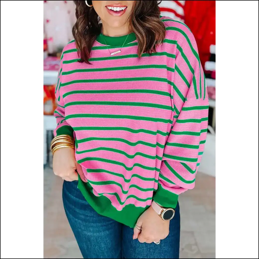 Flirty Pink Stripe: Needful Things’ Comfiest Hug 💖 - 1x - Plus Size Tops on Sale Worldwide Shipping