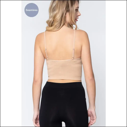 Flirty Round Neck Crop Rib Cami - Tank Tops on Sale Worldwide Shipping