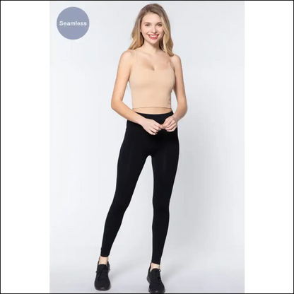 Flirty Round Neck Crop Rib Cami - Tank Tops on Sale Worldwide Shipping