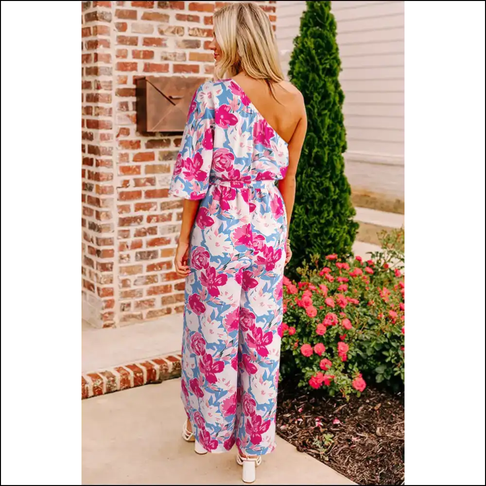 Floral Asymmetrical Jumpsuit: one Shoulder to Rule them All! 🌸 Needful Things - Jumpsuits & Rompers on Sale Worldwide Shipping