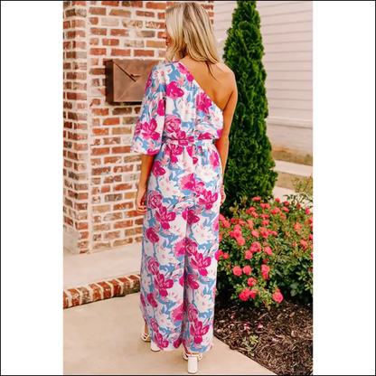 Floral Asymmetrical Jumpsuit: one Shoulder to Rule them All! 🌸 Needful Things - Jumpsuits & Rompers on Sale Worldwide Shipping