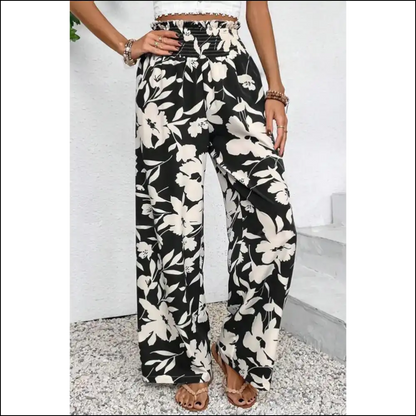Floral Pants: so Comfy You’ll Forget You’re Wearing Clothes. Smocked Frill Waist Magic! - Pants on Sale Worldwide Shipping