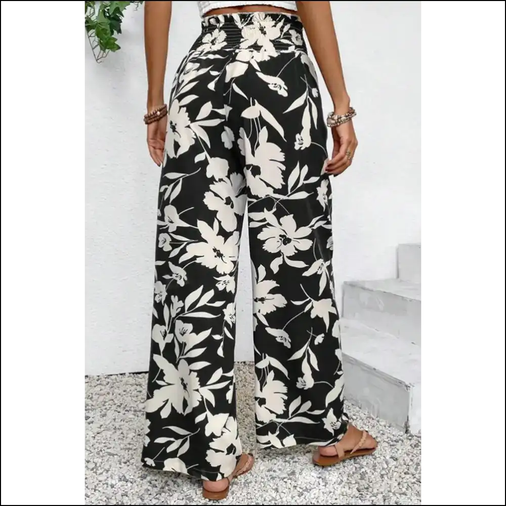 Floral Pants: so Comfy You’ll Forget You’re Wearing Clothes. Smocked Frill Waist Magic! - Pants on Sale Worldwide Shipping