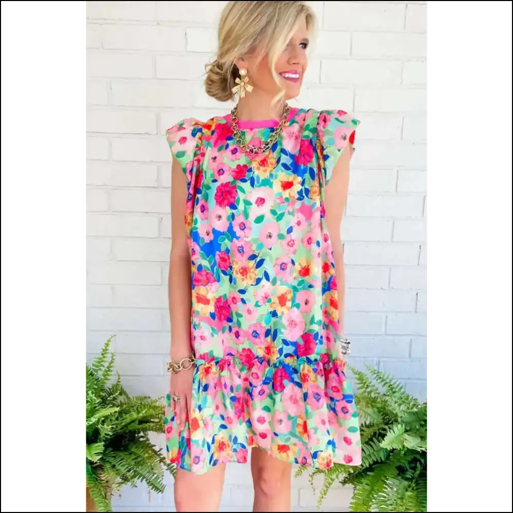 Floral Print Dress: Warning May Cause Spontaneous Dancing 💃 Needful Things - Short Dresses on Sale Worldwide Shipping