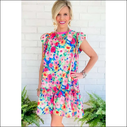 Floral Print Dress: Warning May Cause Spontaneous Dancing 💃 Needful Things - Short Dresses on Sale Worldwide Shipping