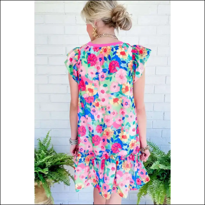 Floral Print Dress: Warning May Cause Spontaneous Dancing 💃 Needful Things - Short Dresses on Sale Worldwide Shipping