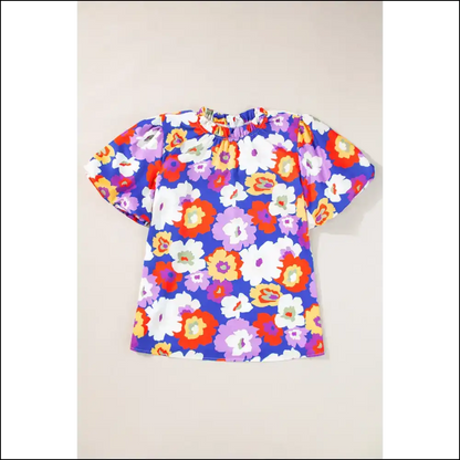 Floral Print Frill Fiasco: a Multicolour Masterpiece from Needful Things 🌼😂 - Blouses on Sale Worldwide Shipping