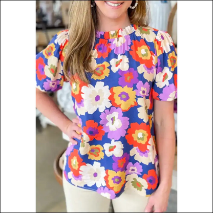 Floral Print Frill Fiasco: a Multicolour Masterpiece from Needful Things 🌼😂 - s - Blouses on Sale Worldwide Shipping
