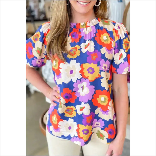 Floral Print Frill Fiasco: a Multicolour Masterpiece from Needful Things 🌼😂 - s - Blouses on Sale Worldwide Shipping
