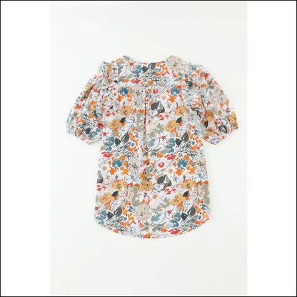 Floral Print Puff Sleeve: Instant Fab just Add you (and Maybe Wine) 🍷 - Blouses on Sale Worldwide Shipping