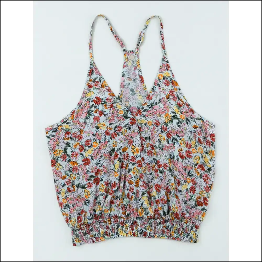 Floral Surplice Cami: for when you Want to Look Cute and Steal the Show! 🌸✨ - Tank Tops on Sale Worldwide Shipping