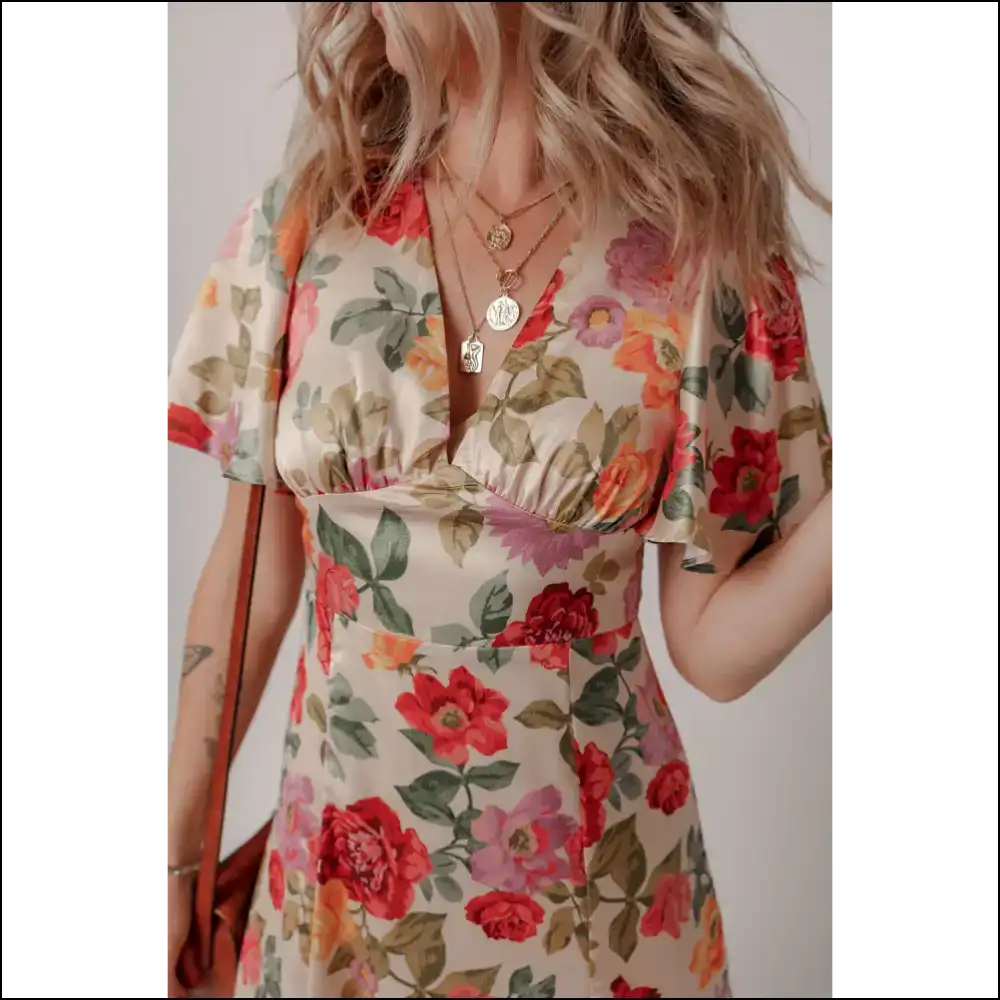 Floral v Neck Slit Maxi Dress: so Comfy Youll Live in It! Needful Things - Dresses on Sale Worldwide Shipping