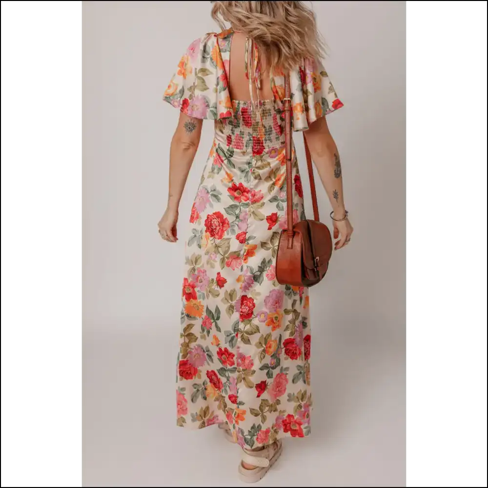 Floral v Neck Slit Maxi Dress: so Comfy Youll Live in It! Needful Things - Dresses on Sale Worldwide Shipping