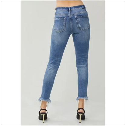 Fray your Worries Away: Embrace the Risen Distressed Slim Jeans! - Jeans on Sale Worldwide Shipping