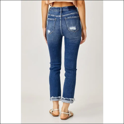 Frayed Cuffed Straight Jeans: Fashion Statements that Won’t Quit! 😂👖 - Jeans on Sale Worldwide Shipping