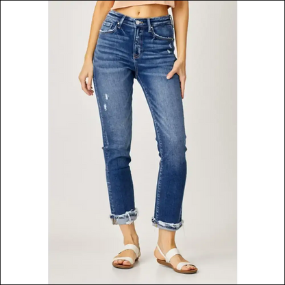 Frayed Cuffed Straight Jeans: Fashion Statements that Won’t Quit! 😂👖 - Jeans on Sale Worldwide Shipping