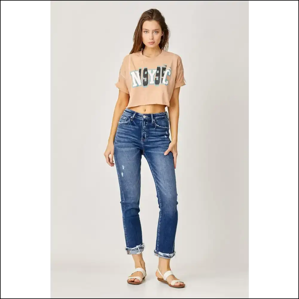 Frayed Cuffed Straight Jeans: Fashion Statements that Won’t Quit! 😂👖 - Jeans on Sale Worldwide Shipping