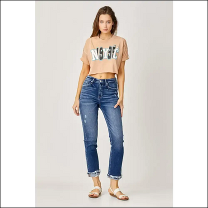 Frayed Cuffed Straight Jeans: Fashion Statements that Won’t Quit! 😂👖 - Jeans on Sale Worldwide Shipping