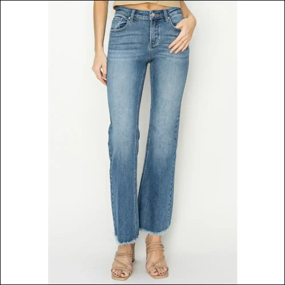 Frayed Hem Bootcut Jeans: Slay the Day with Style and Sass 😎✨ - Blue / 3 - Jeans on Sale Worldwide Shipping