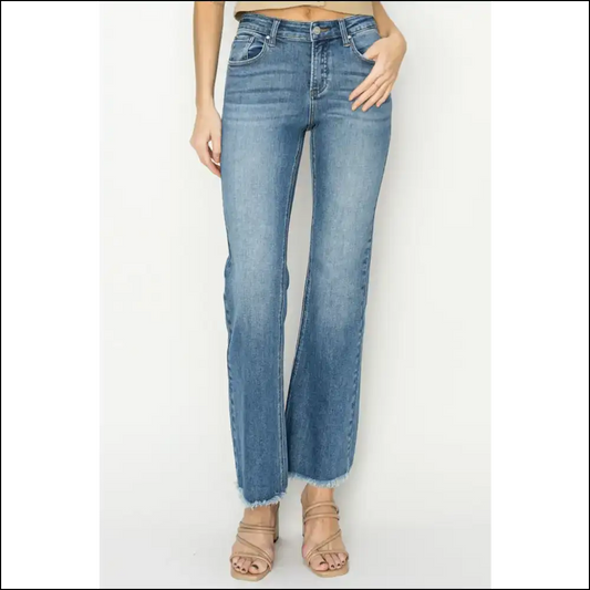 Frayed Hem Bootcut Jeans: Slay the Day with Style and Sass 😎✨ - Blue / 3 - Jeans on Sale Worldwide Shipping