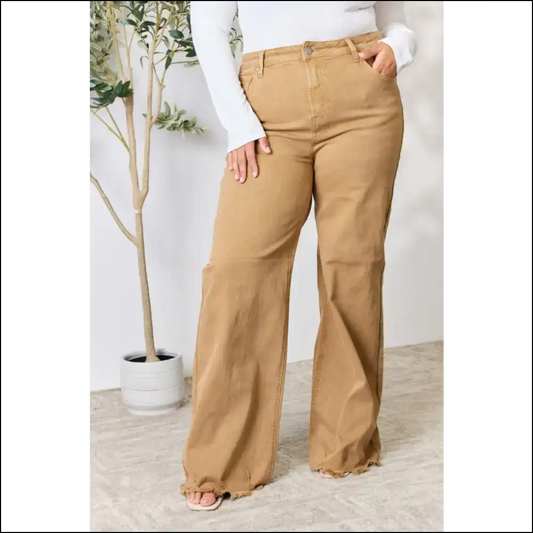 Fringe Hem Wide Leg Jeans: where Confidence Meets your Legs! 💃 Needful Things - Mocha / 5 - Jeans on Sale Worldwide Shipping