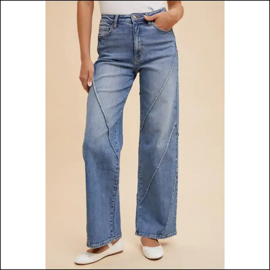 Get Chic with Annie Wear Decorative Seams: Jeans that Love the Dark Side! 😈👖 - Blue / m - on Sale Worldwide Shipping