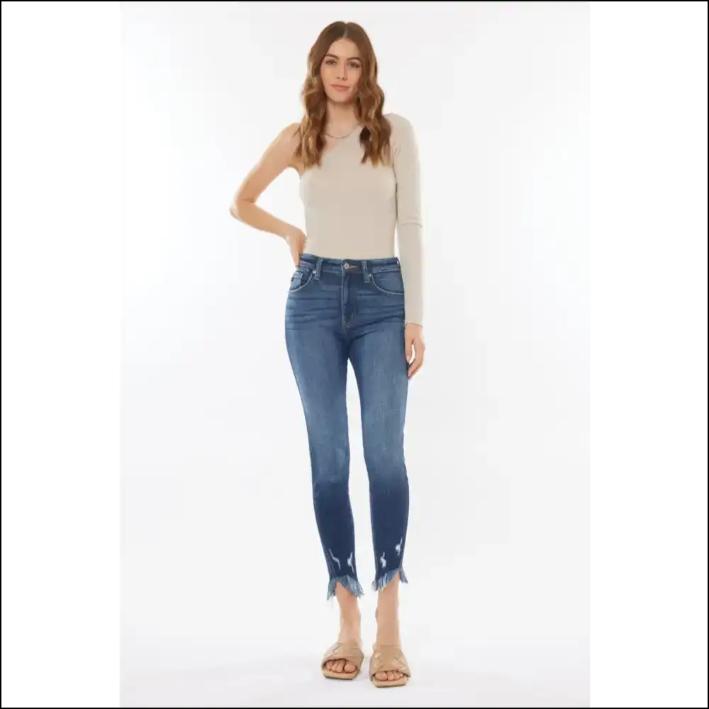 Get Edgy with Kancan’s Raw Hem High Waist Jeans – Rebel in Style! 😎💥 - on Sale Worldwide Shipping