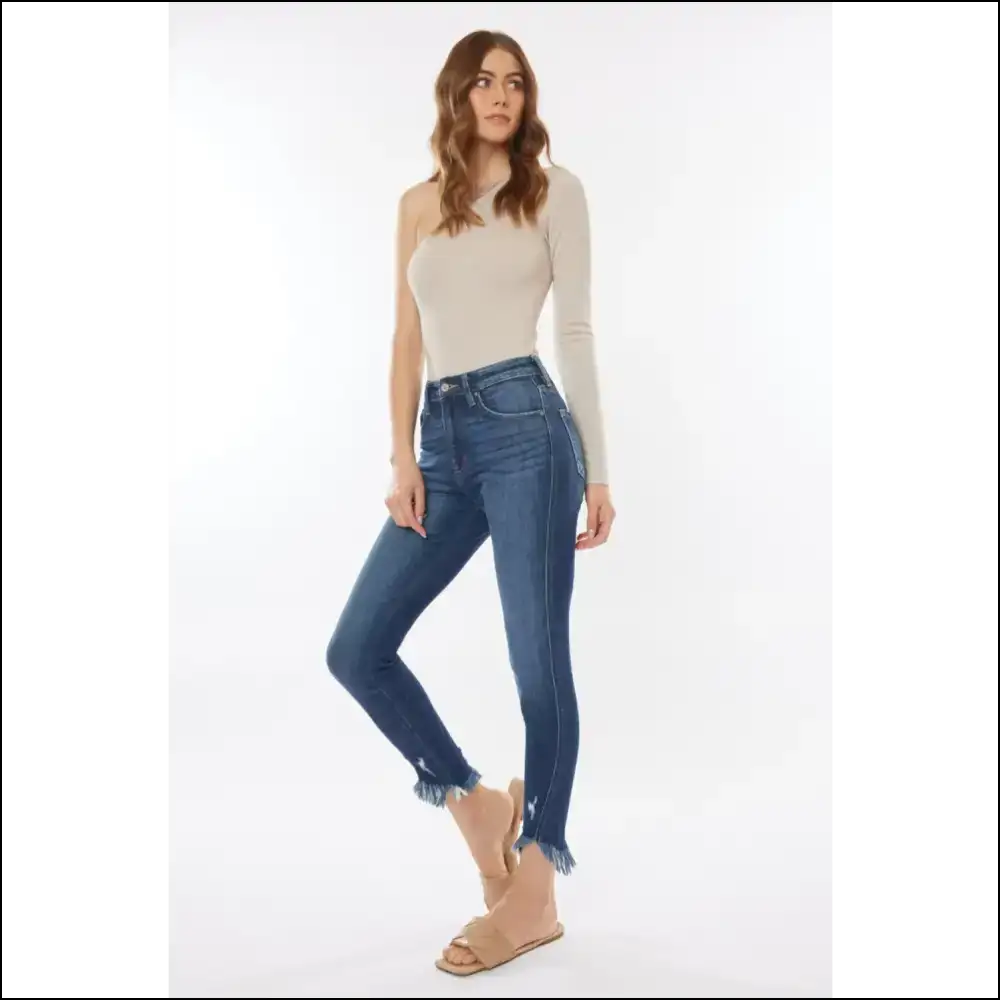 Get Edgy with Kancan’s Raw Hem High Waist Jeans – Rebel in Style! 😎💥 - on Sale Worldwide Shipping