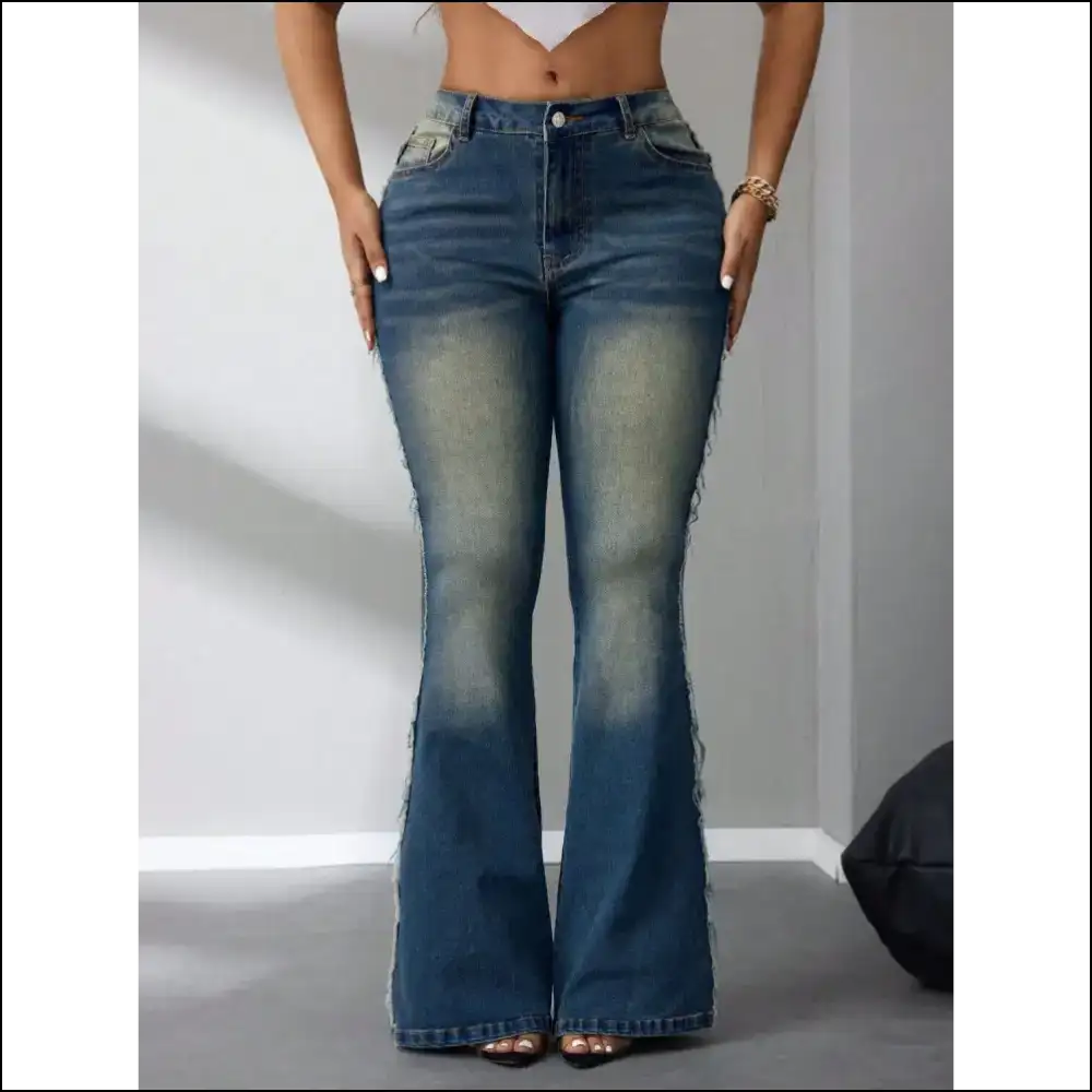 Get Flared and Fabulous in Needful Things Raw Hem Flare Jeans 💃✨ - Medium / l - on Sale Worldwide Shipping