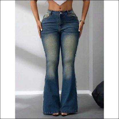 Get Flared and Fabulous in Needful Things Raw Hem Flare Jeans 💃✨ - Medium / l - on Sale Worldwide Shipping