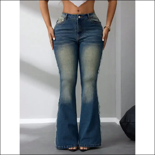 Get Flared and Fabulous in Needful Things Raw Hem Flare Jeans 💃✨ - Medium / l - on Sale Worldwide Shipping
