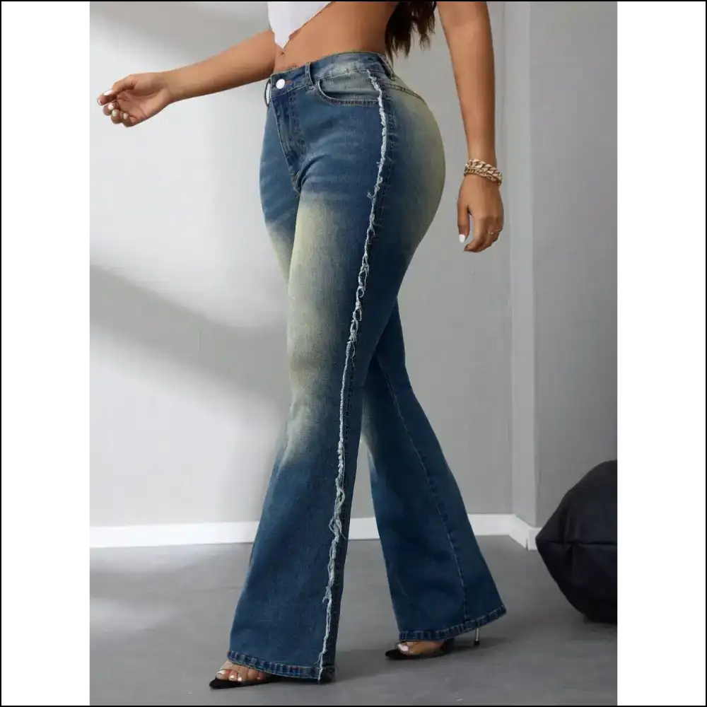Get Flared and Fabulous in Needful Things Raw Hem Flare Jeans 💃✨ - on Sale Worldwide Shipping